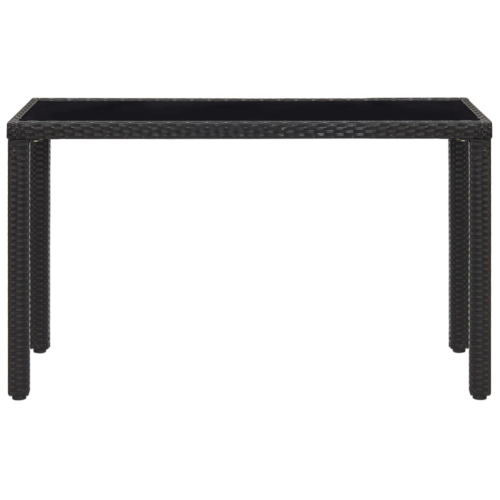 5 Piece Outdoor Dining Set with Cushions Poly Rattan Black