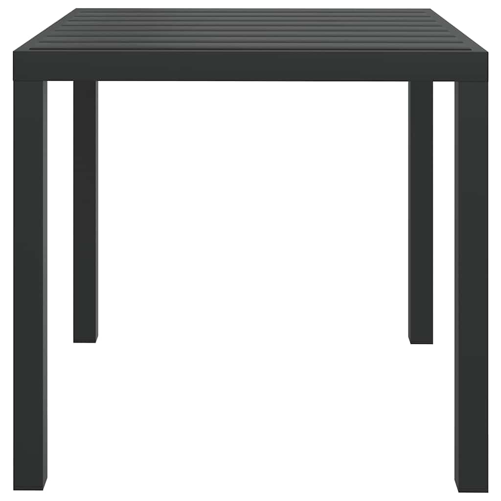 Garden Table Black 80x80x74 cm Aluminium and WPC