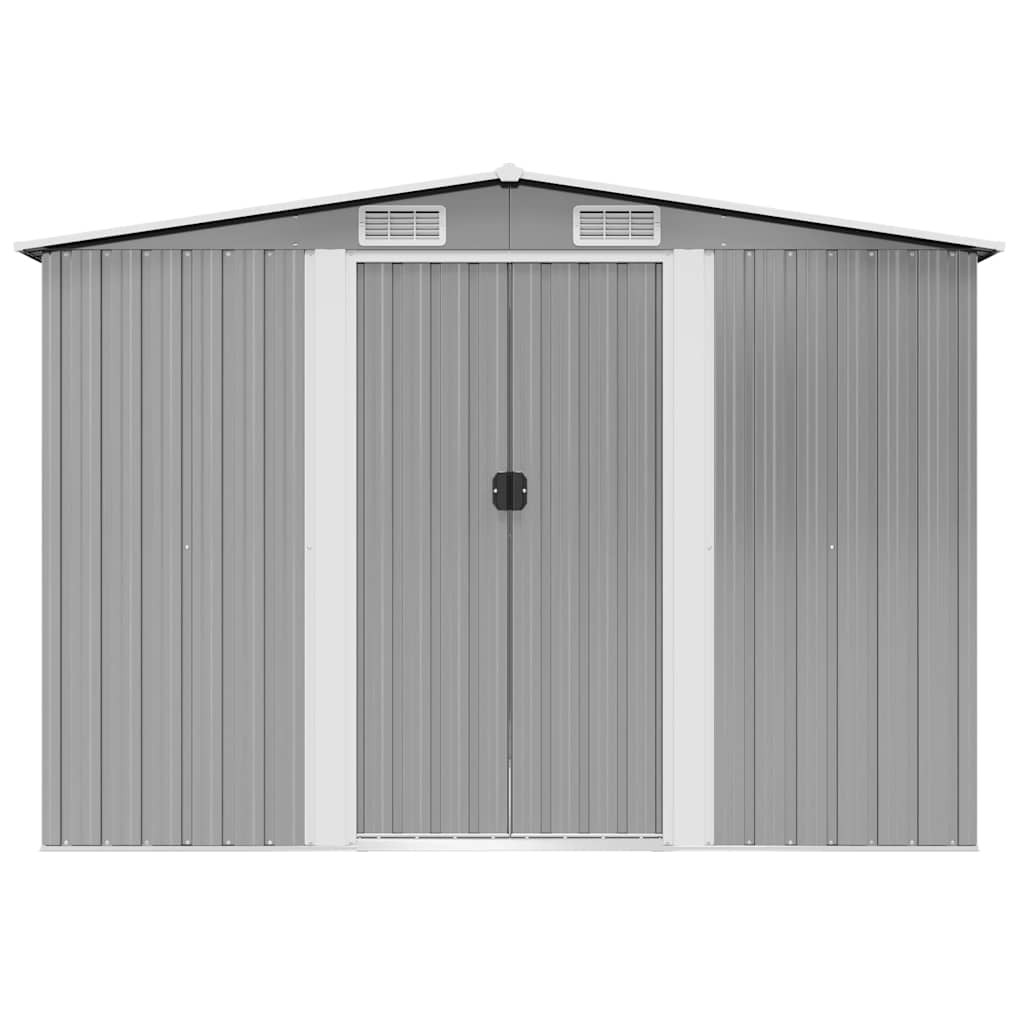 Garden Storage Shed Grey Metal 257x205x178 cm