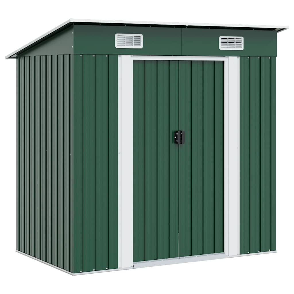 Garden Shed Green Metal