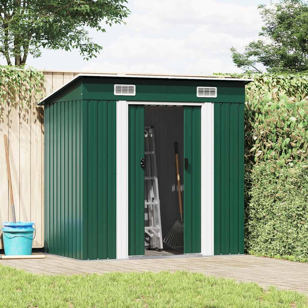 Garden Shed Green Metal