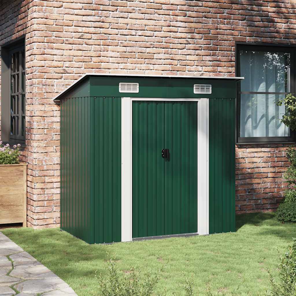Garden Shed Green Metal