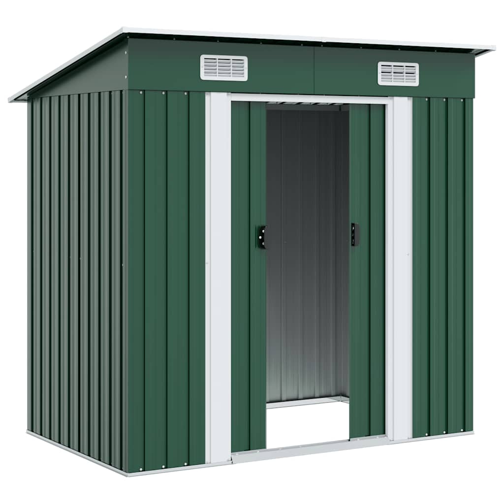 Garden Shed Green Metal