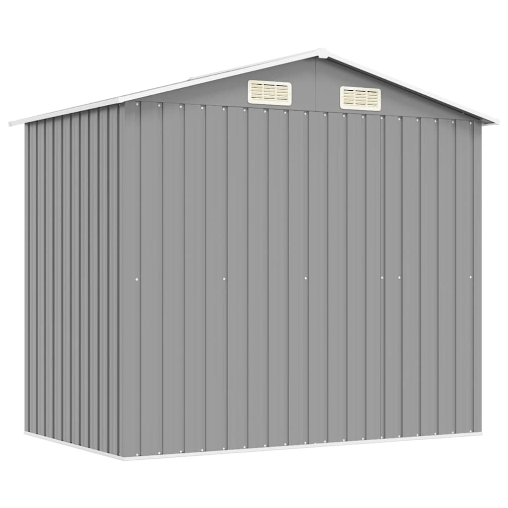 Garden Storage Shed Grey Metal 204x132x186 cm