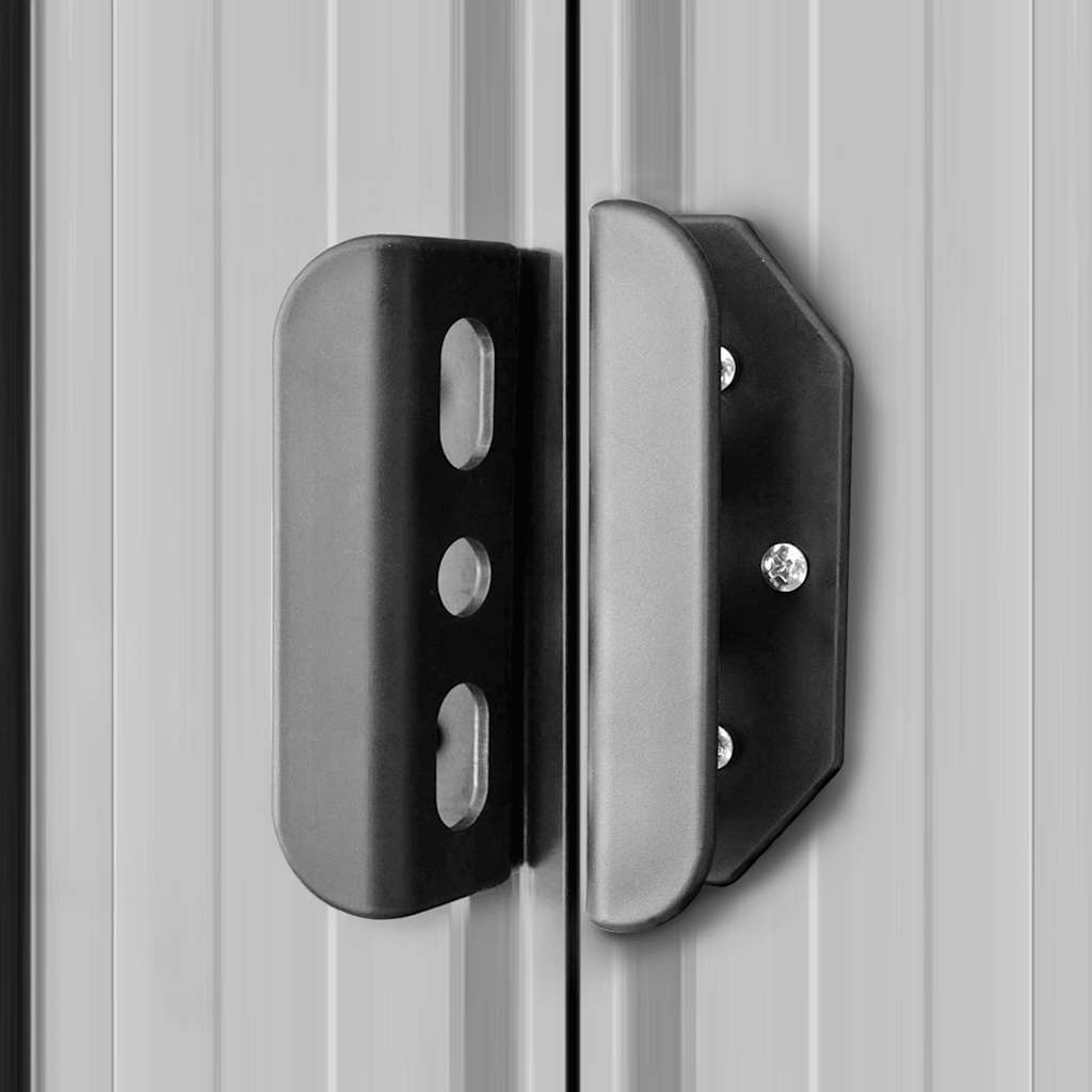 Garden Storage Shed Grey Metal 204x132x186 cm