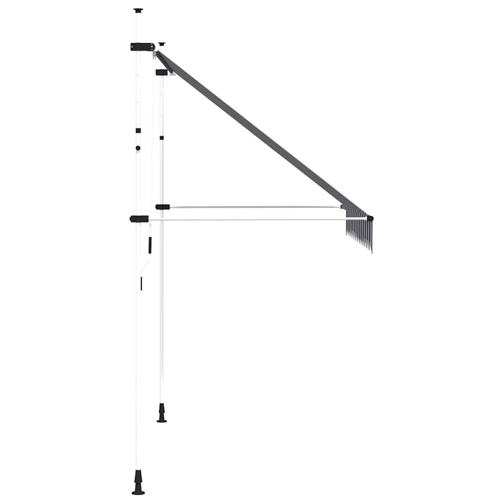 Manual Retractable Awning 250 cm Blue and White Stripes