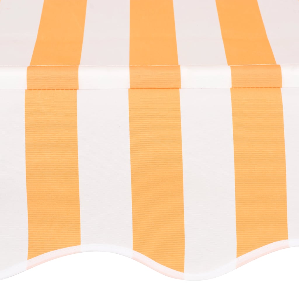 Manual Retractable Awning 150 cm Orange and White Stripes