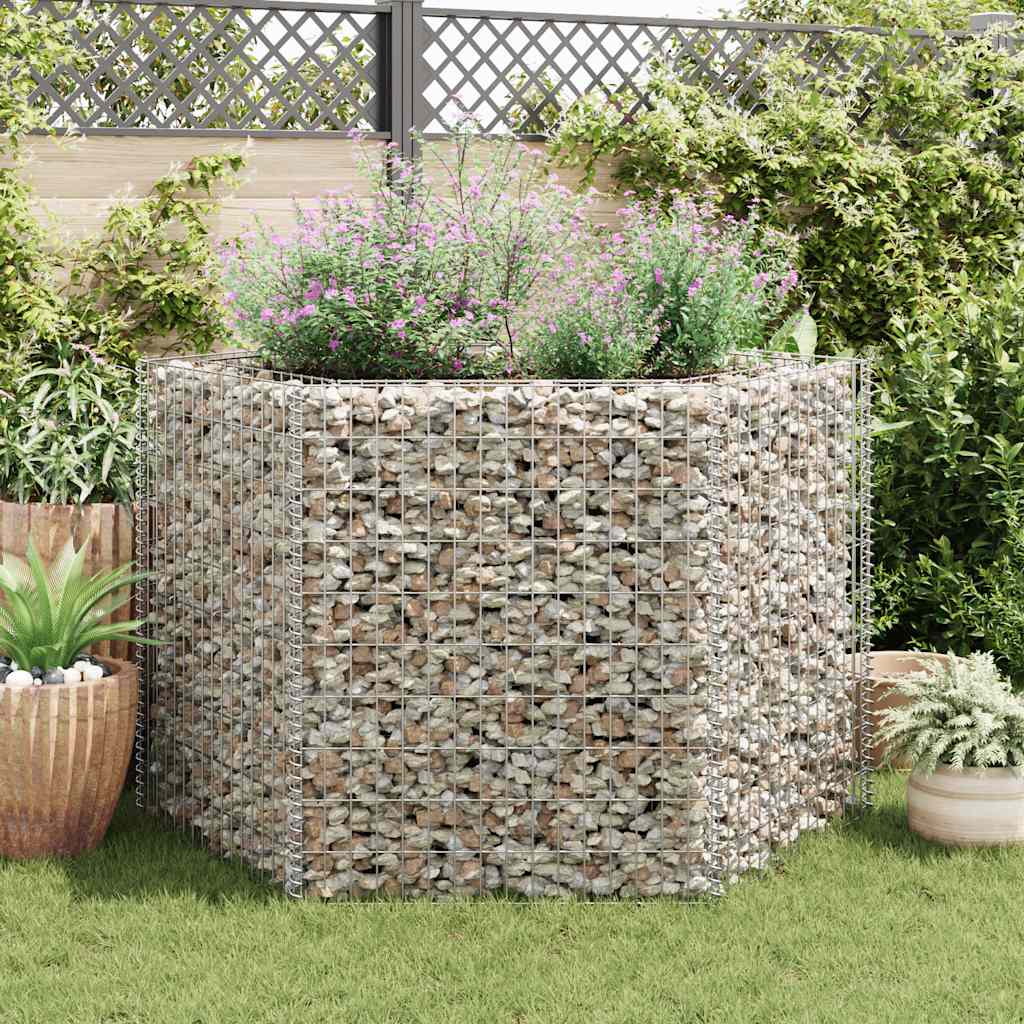 Hexagonal Gabion Raised Bed 160x140x100 cm