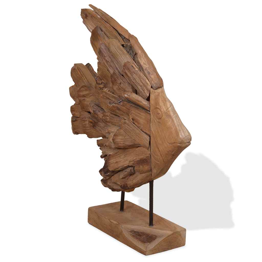 Fish Sculpture Teak 40x12x57 cm