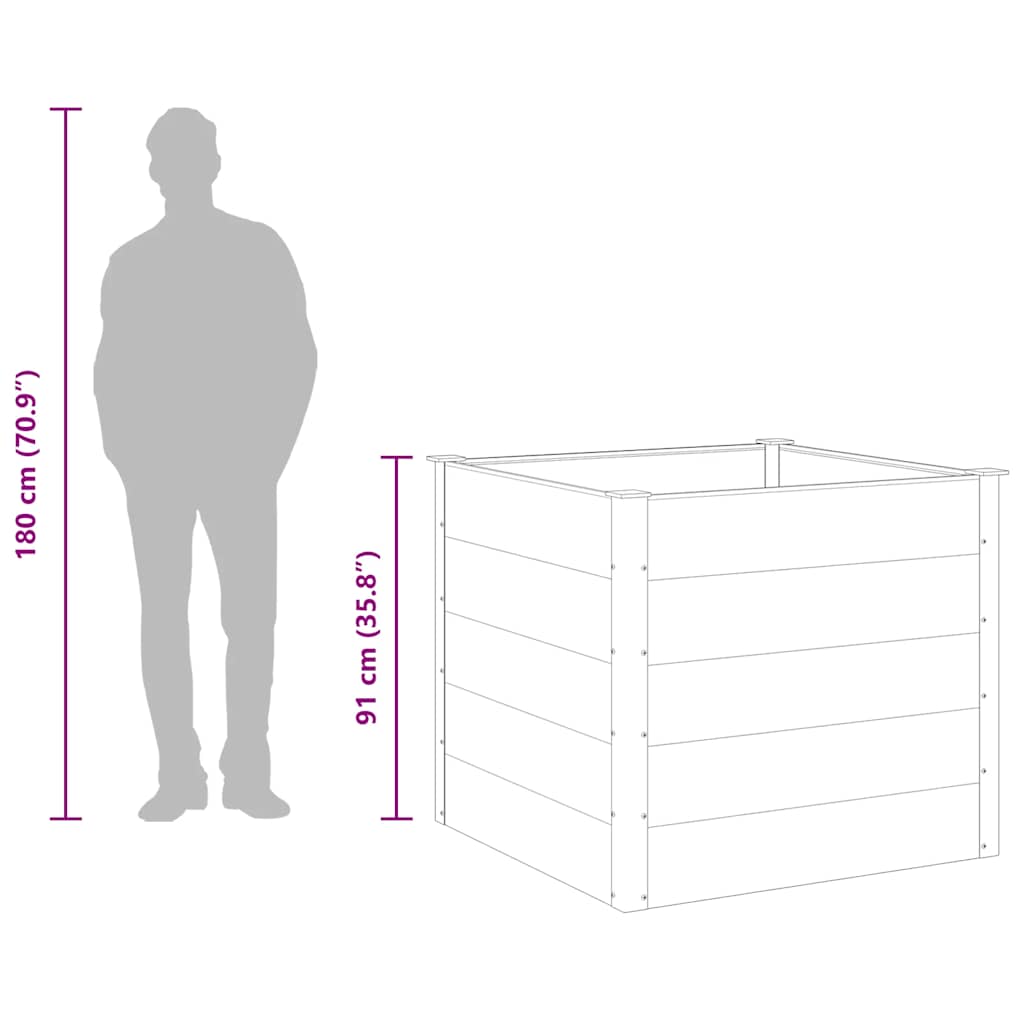 Garden Raised Bed WPC 100x100x91 cm Grey