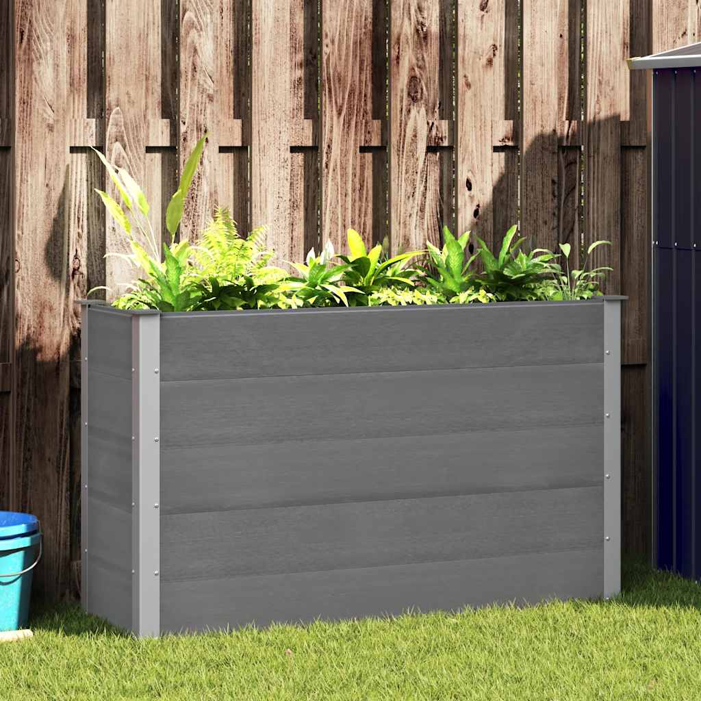 Garden Raised Bed WPC 150x50x91 cm Grey