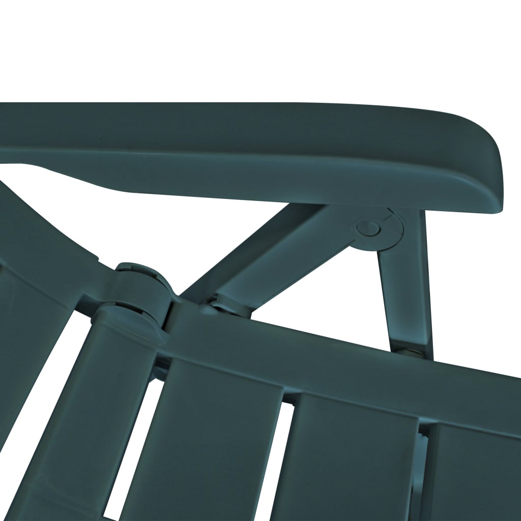 7 Piece Outdoor Dining Set Plastic Green