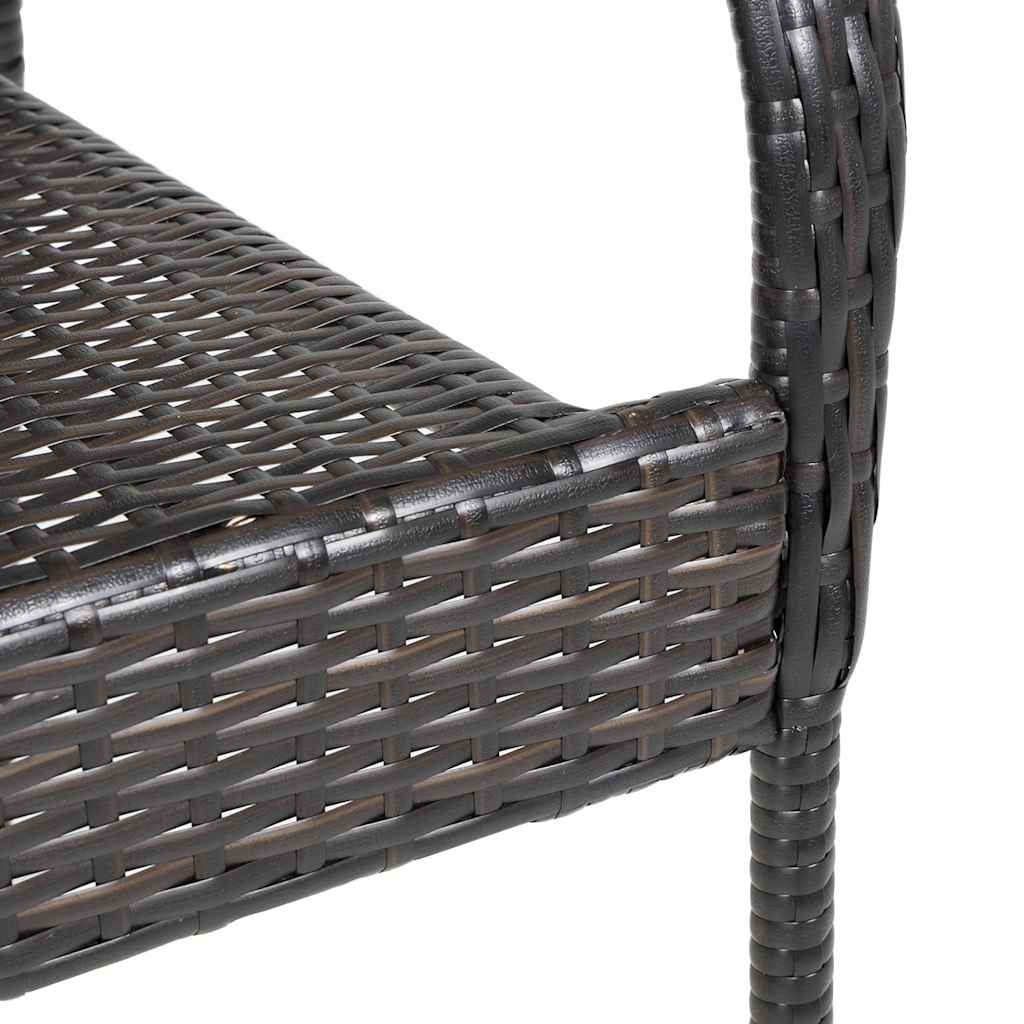 Stackable Outdoor Chairs 2 pcs Poly Rattan Brown