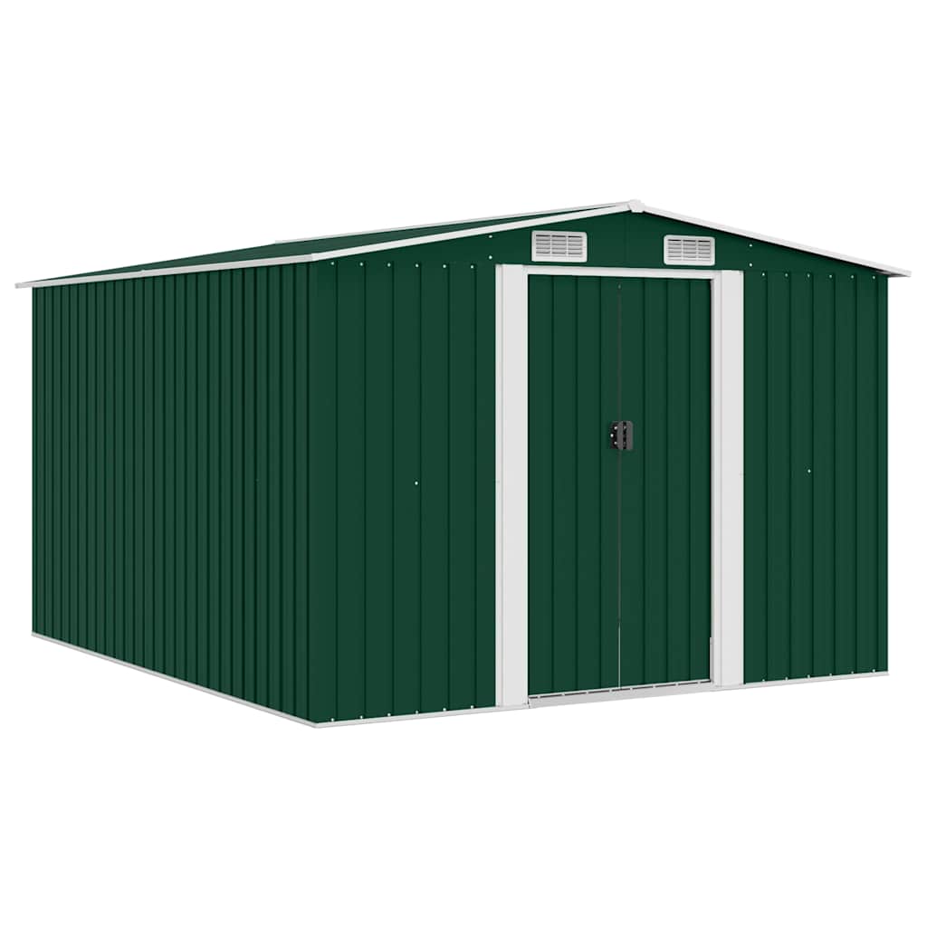 Garden Shed 257x298x178 cm Metal Green