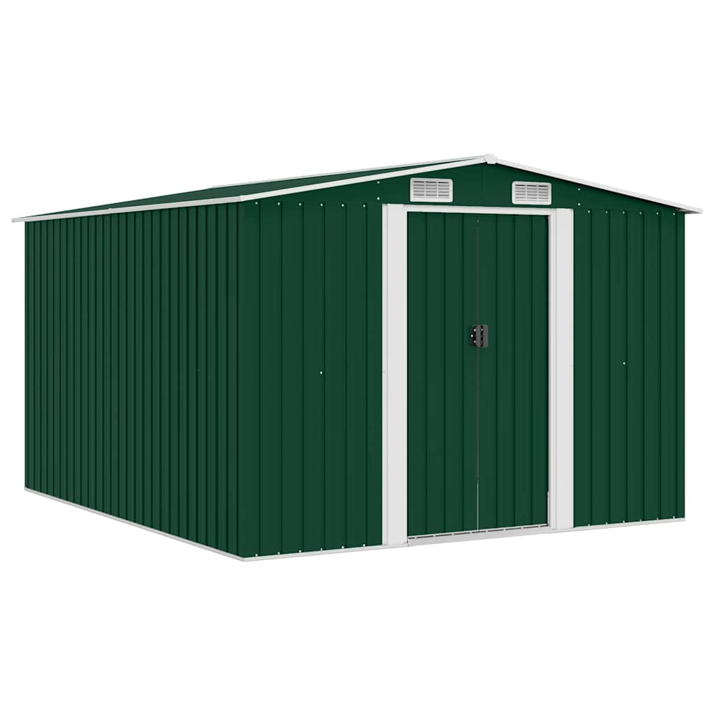 Garden Shed 257x298x178 cm Metal Green