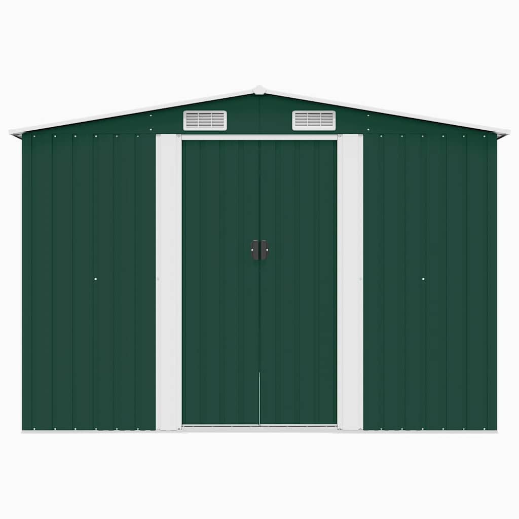 Garden Shed 257x298x178 cm Metal Green