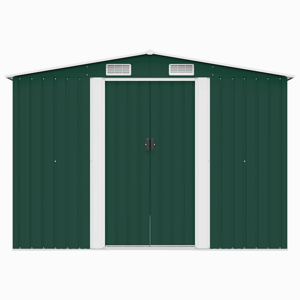 Garden Shed 257x298x178 cm Metal Green