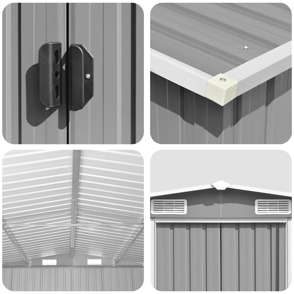 Garden Shed 257x392x181 cm Metal Grey