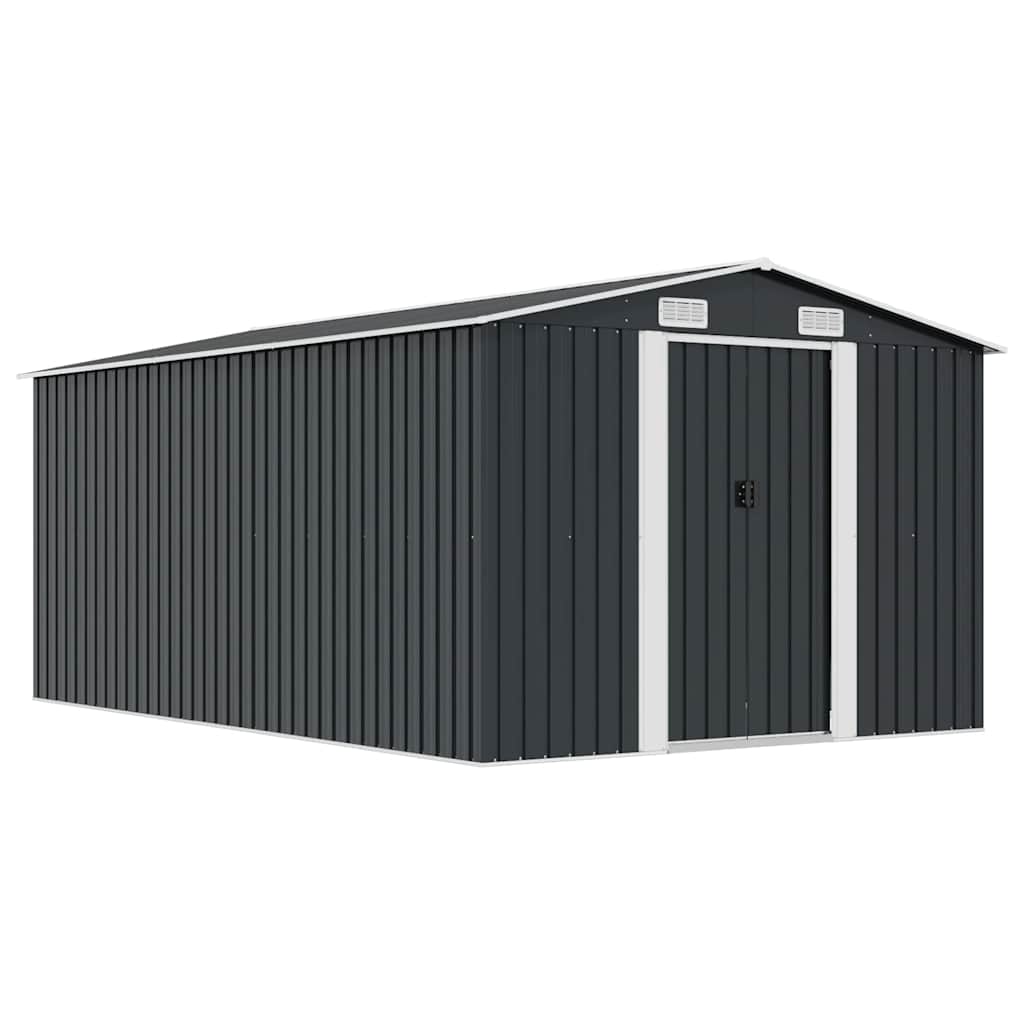 Garden Shed 257x392x181 cm Metal Anthracite