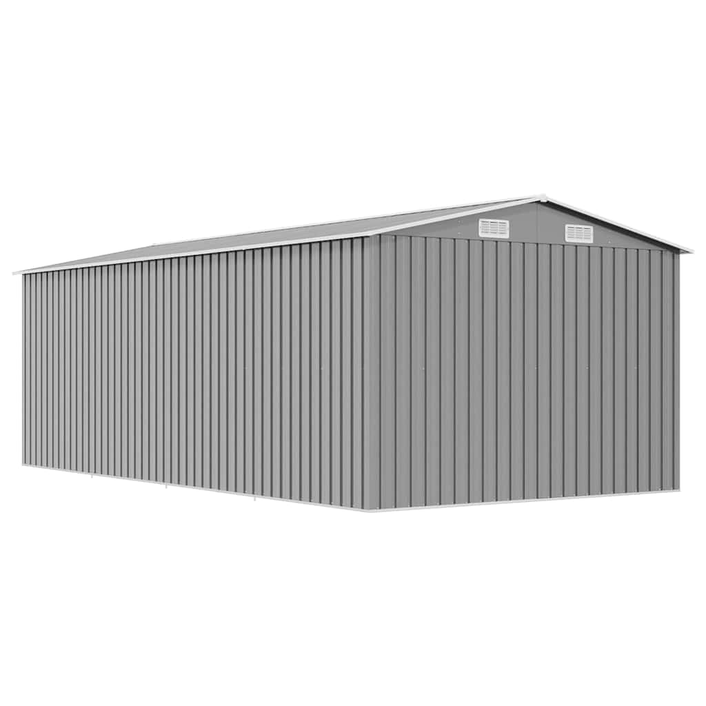 Garden Shed 257x489x181 cm Metal Grey