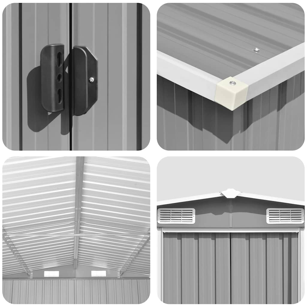 Garden Shed 257x489x181 cm Metal Grey