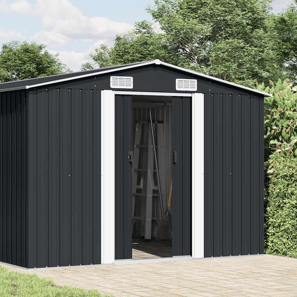 Garden Shed 257x489x181 cm Metal Anthracite