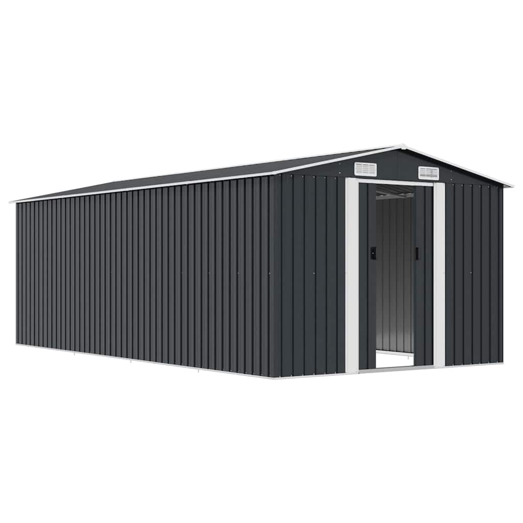 Garden Shed 257x489x181 cm Metal Anthracite