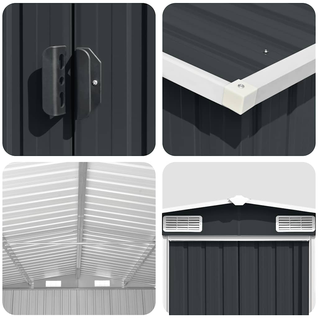 Garden Shed 257x489x181 cm Metal Anthracite