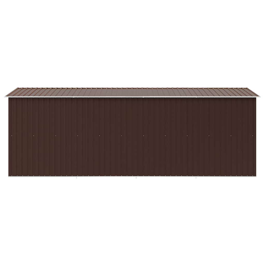 Garden Shed 257x489x181 cm Metal Brown