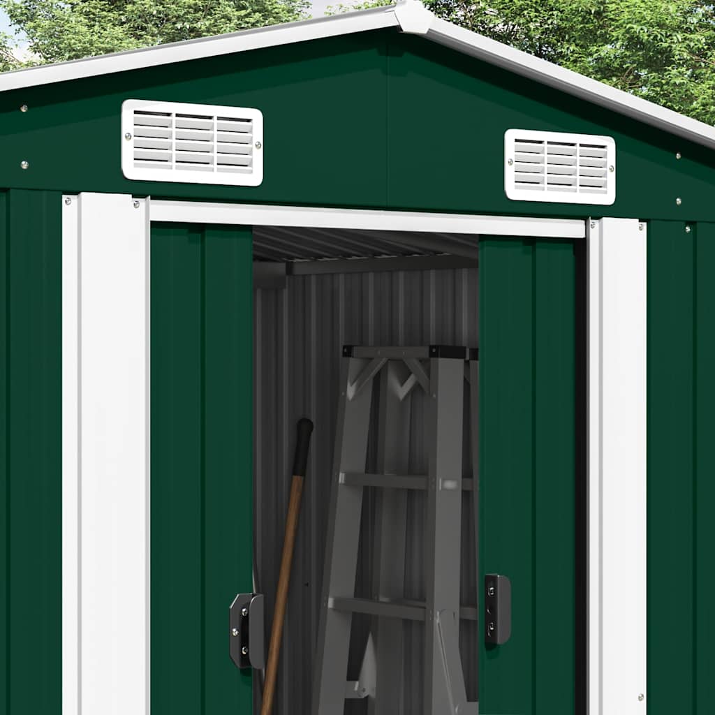 Garden Shed 257x580x181 cm Metal Green