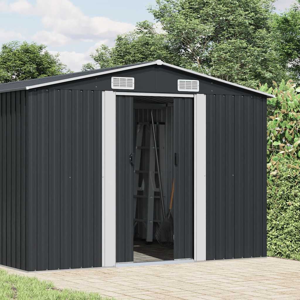 Garden Shed 257x580x181 cm Metal Anthracite