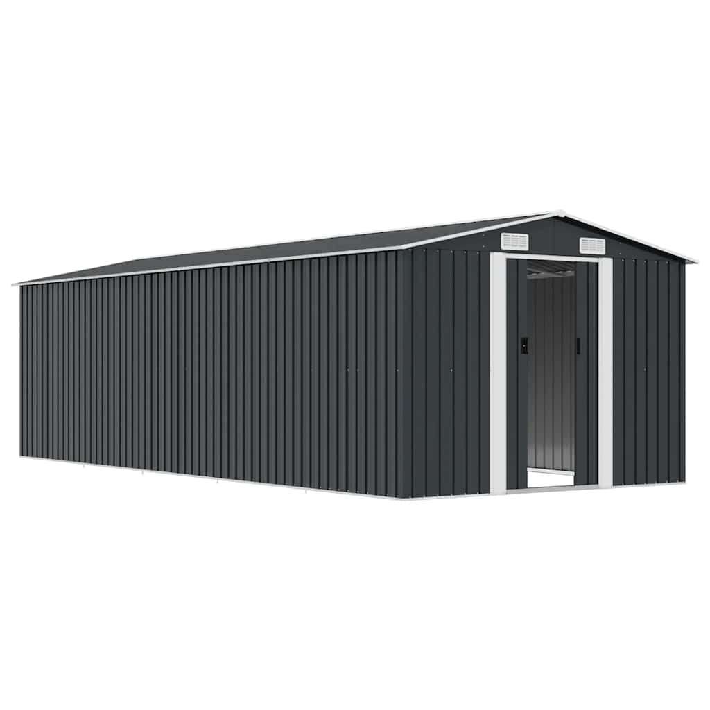 Garden Shed 257x580x181 cm Metal Anthracite