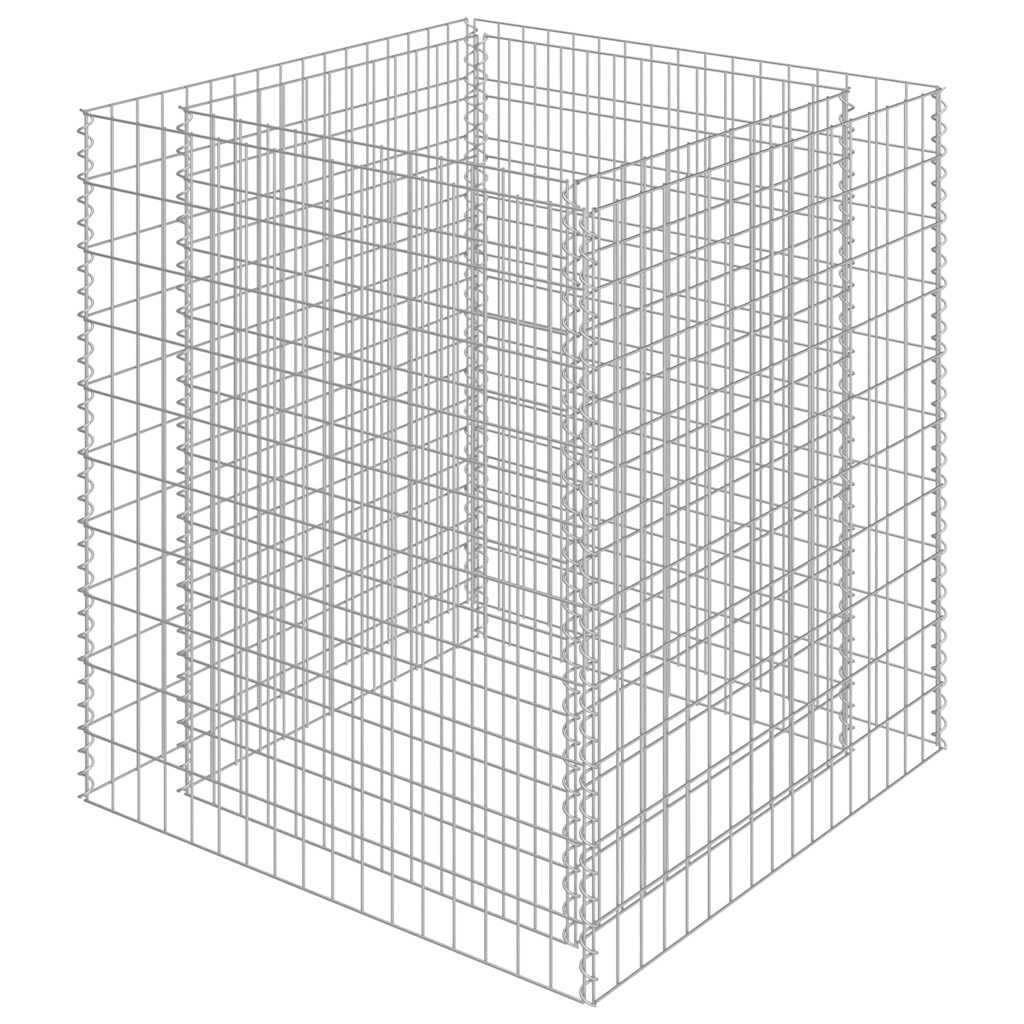 Gabion Raised Bed Galvanised Steel 90x90x100 cm