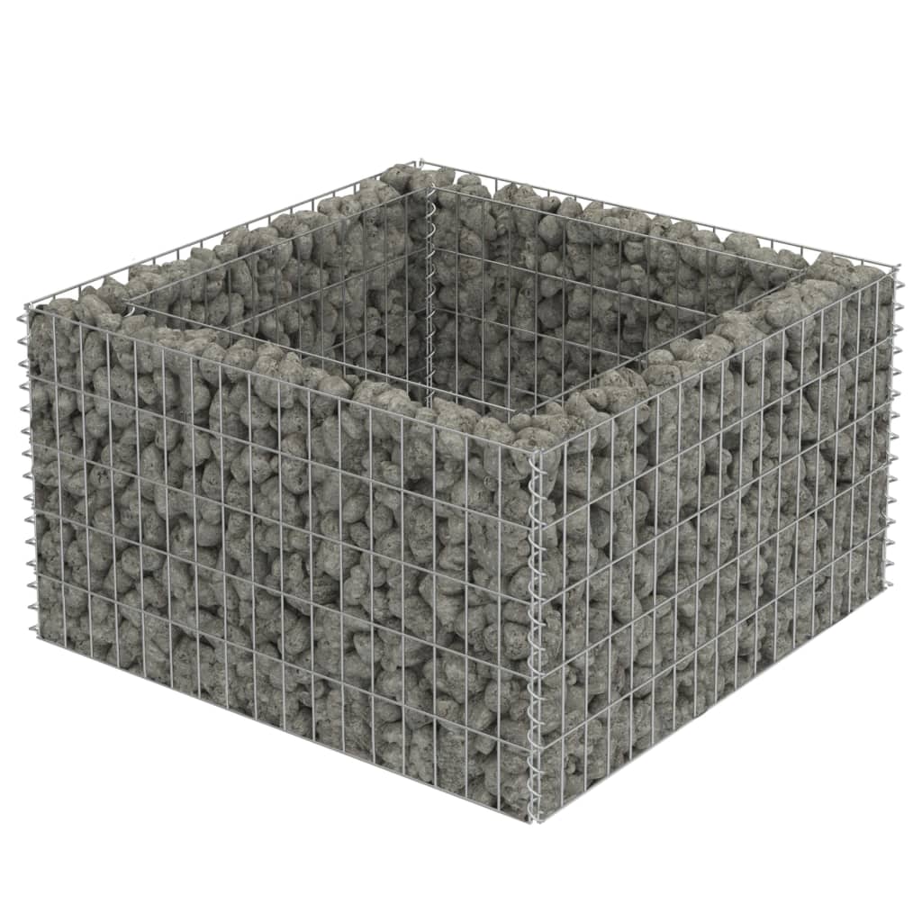 Gabion Raised Bed Galvanised Steel 90x90x50 cm