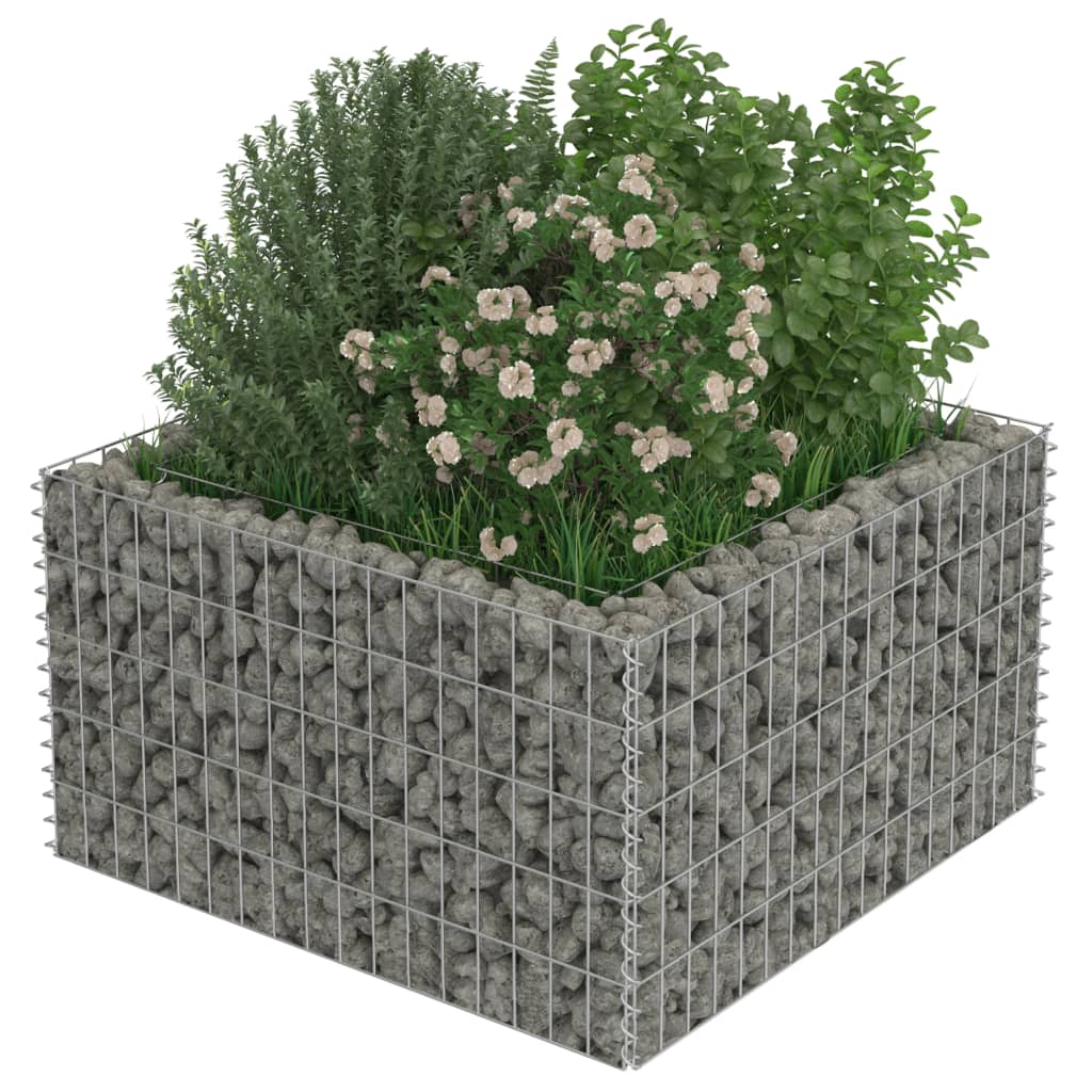 Gabion Raised Bed Galvanised Steel 90x90x50 cm