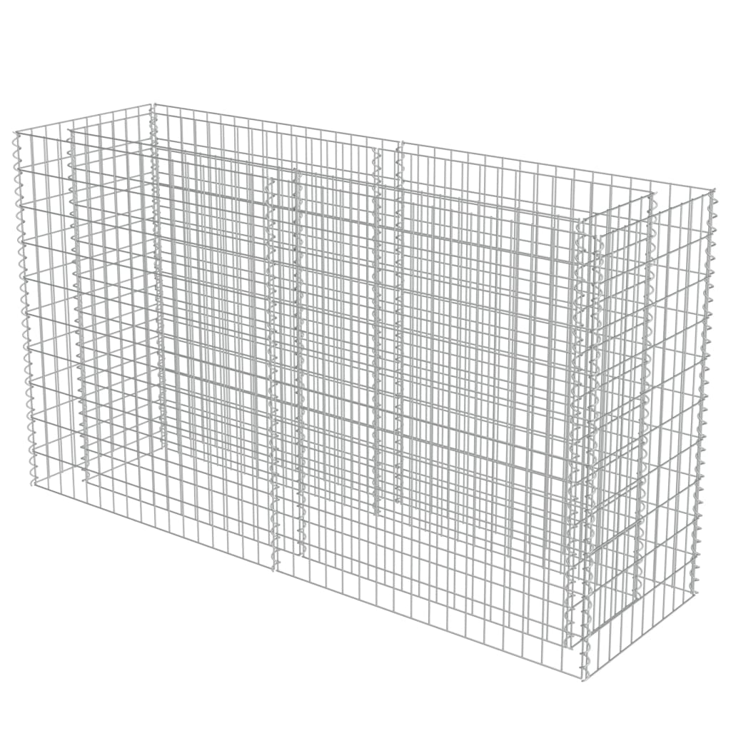 Gabion Raised Bed Galvanised Steel 180x50x100 cm