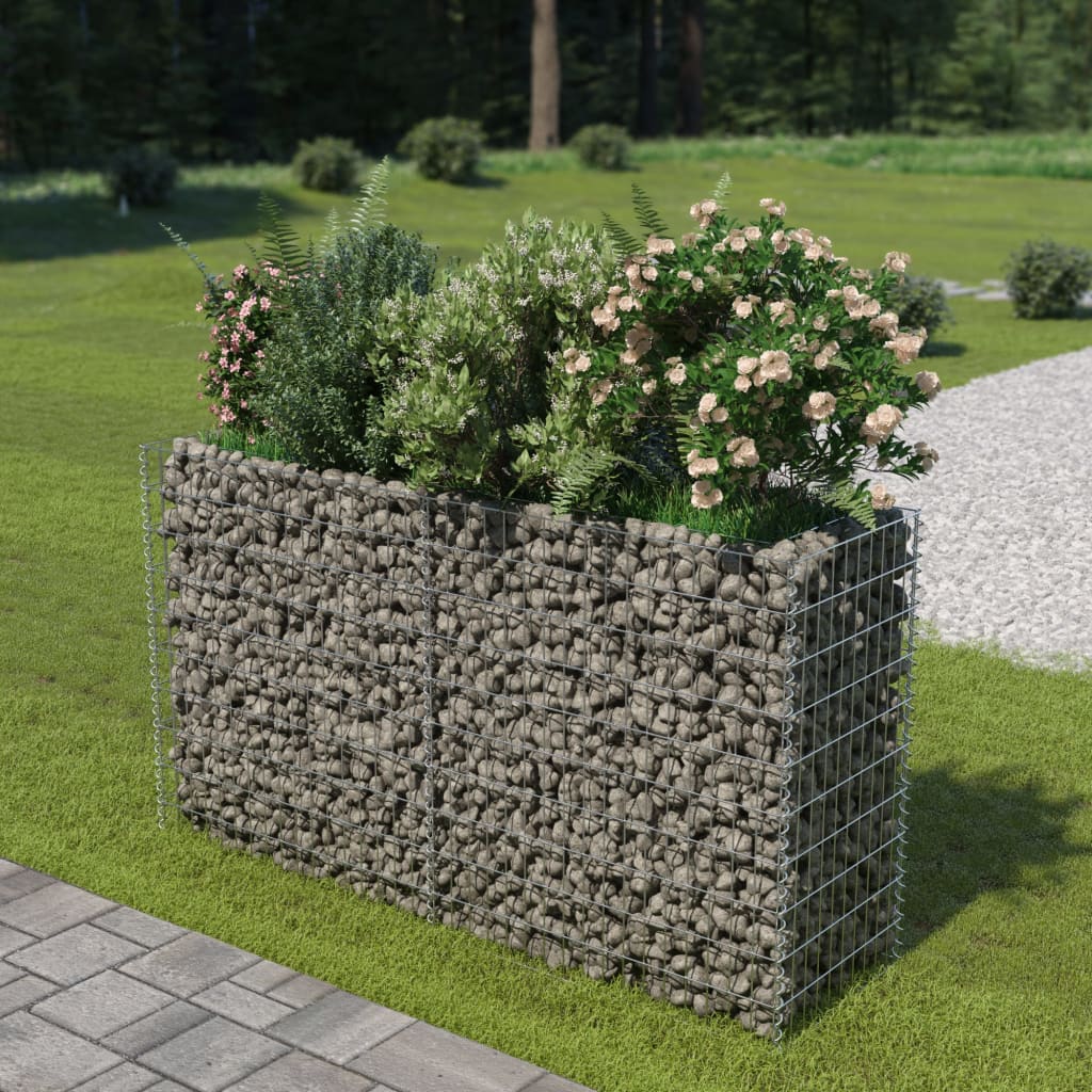 Gabion Raised Bed Galvanised Steel 180x50x100 cm