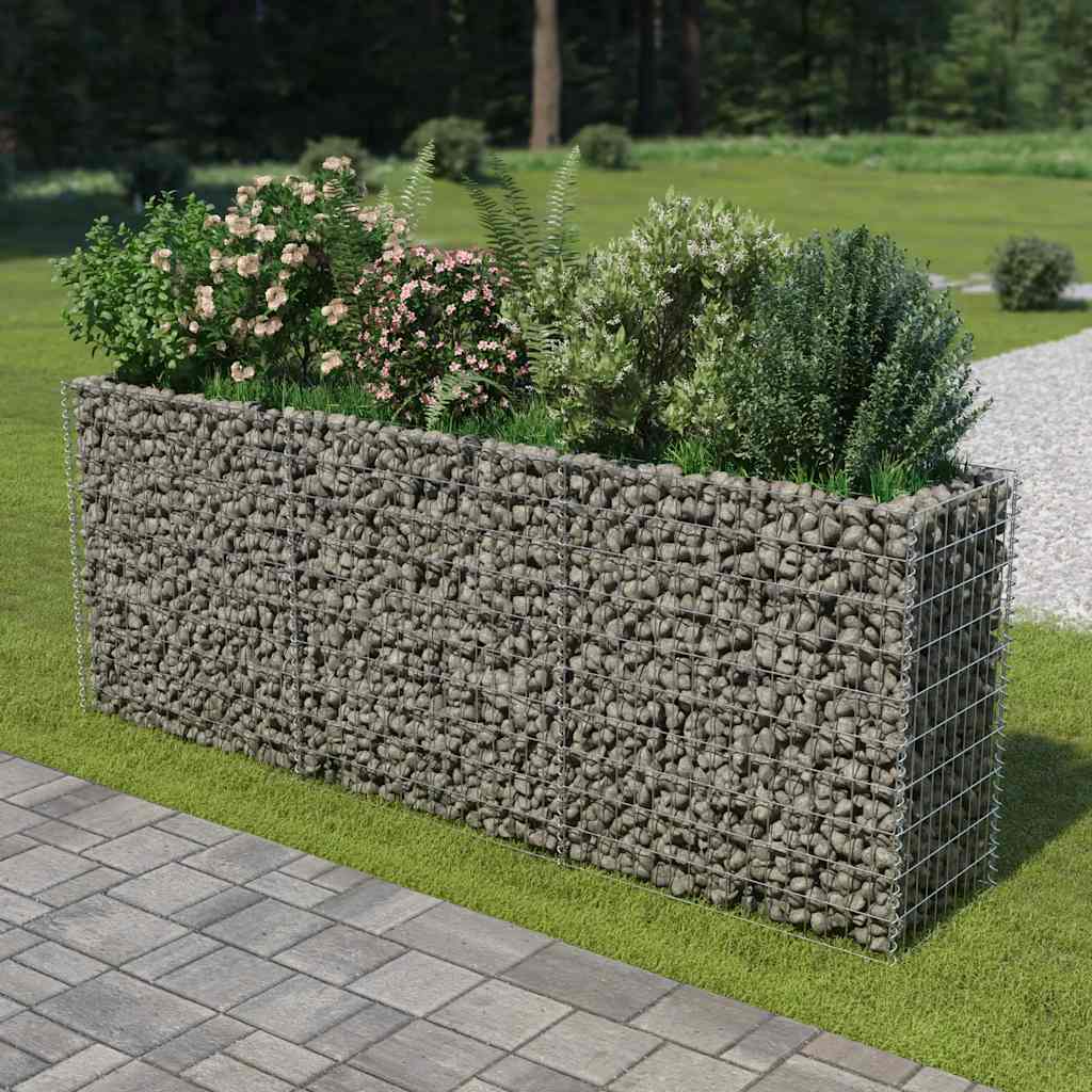 Gabion Raised Bed Galvanised Steel 270x50x100 cm