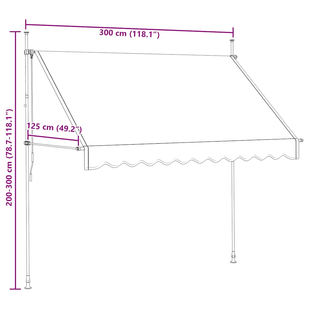 Manual Retractable Awning 300 cm Anthracite