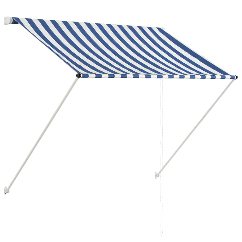 Retractable Awning 150x150 cm Blue and White