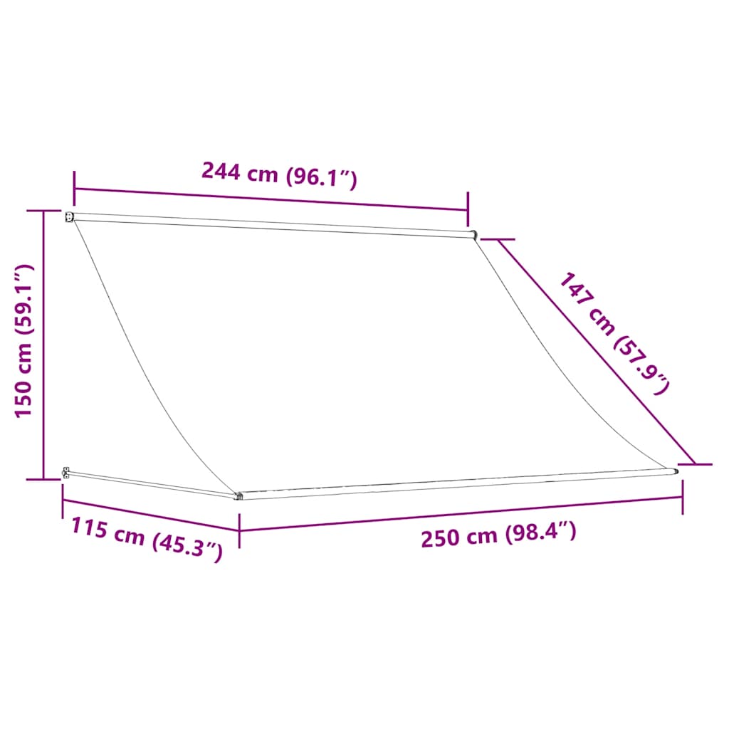 Retractable Awning 250x150 cm Blue and White