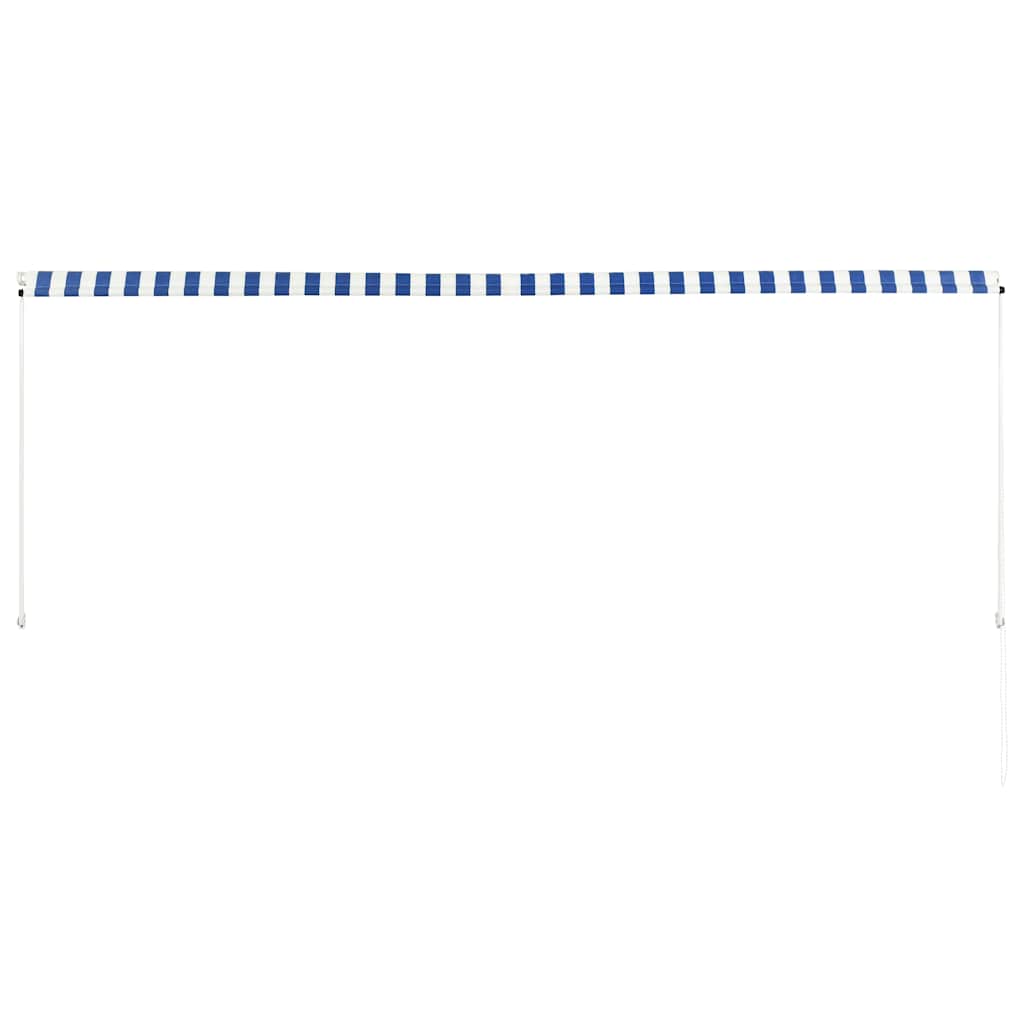 Retractable Awning 350x150 cm Blue and White
