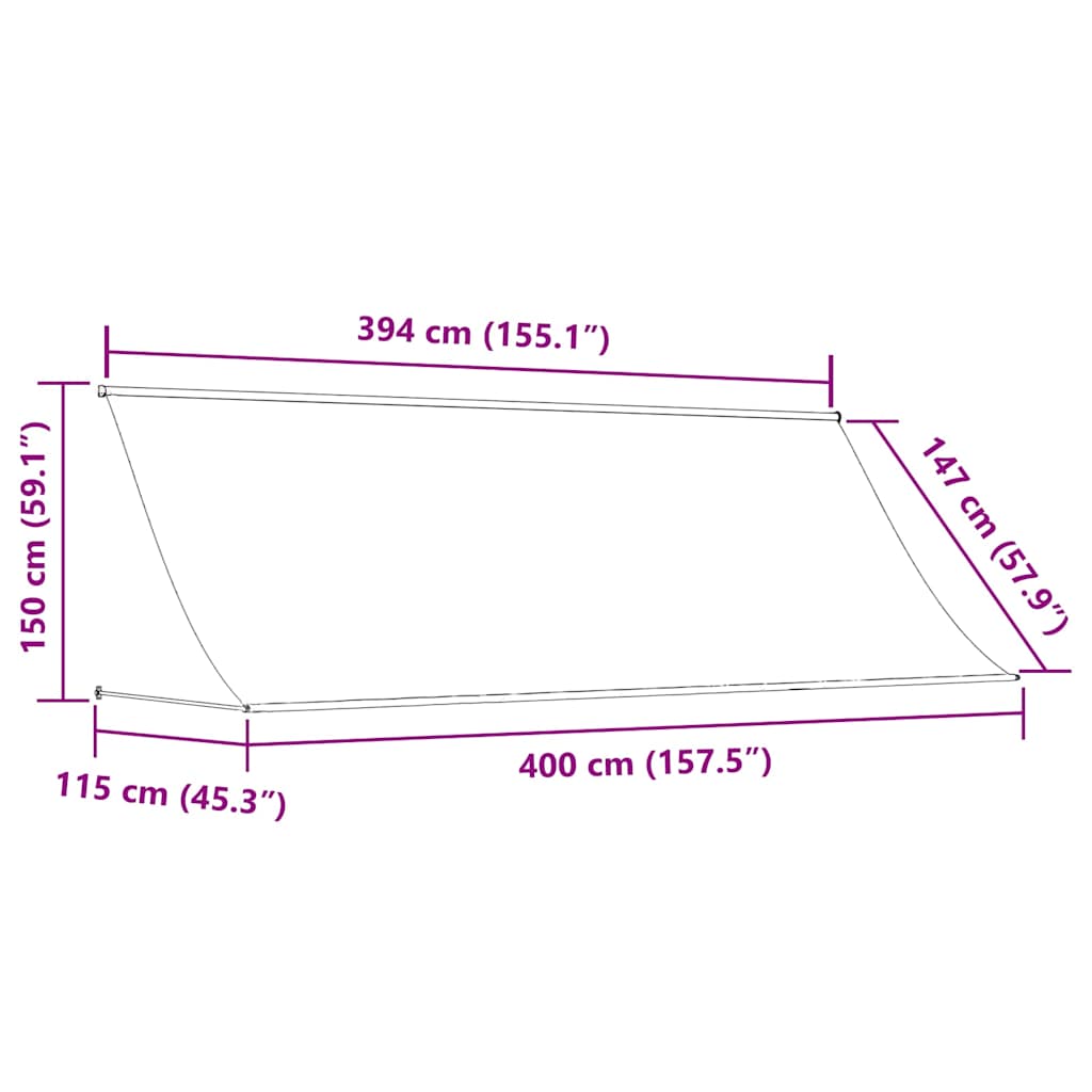Retractable Awning 400x150 cm Blue and White