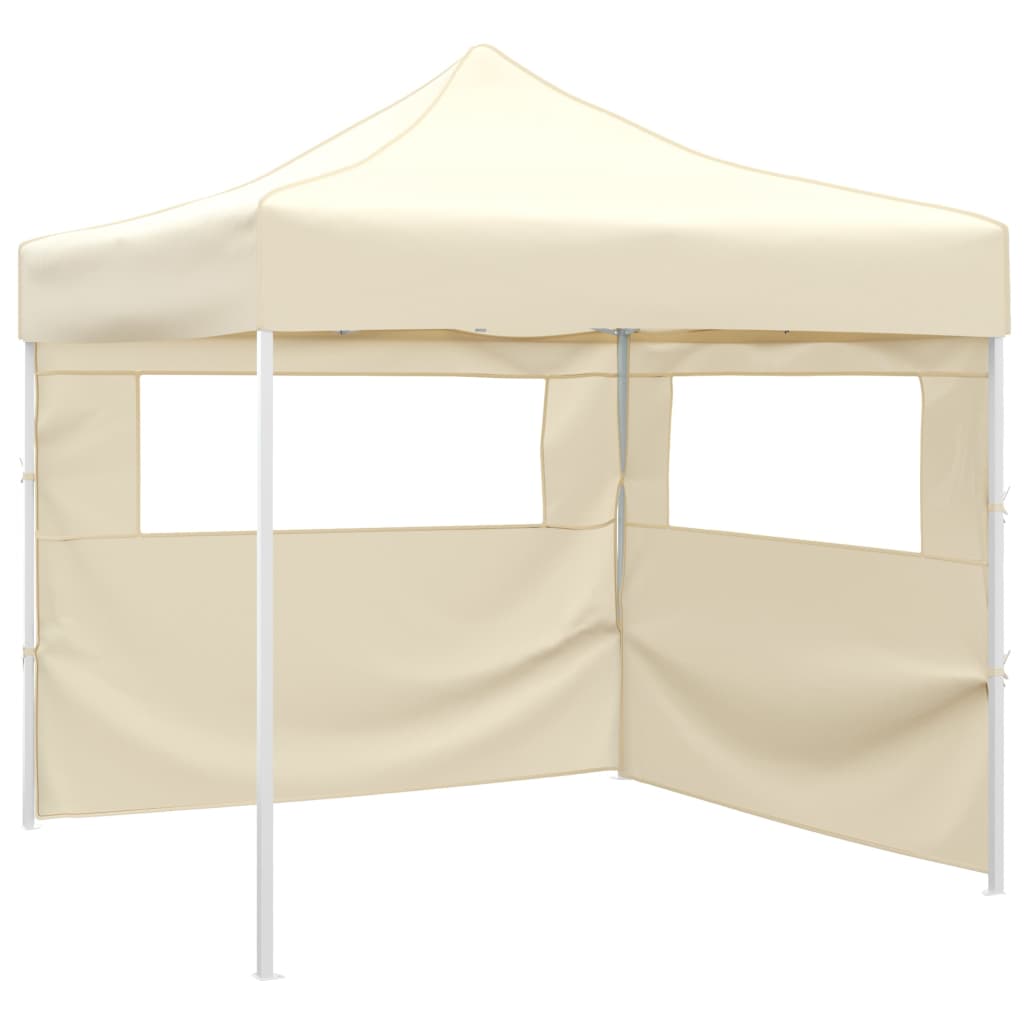 Foldable Tent with 2 Walls 291x291x315 cm Cream