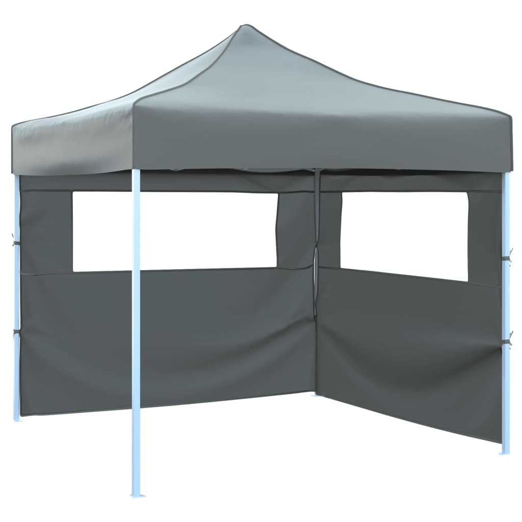 Foldable Party Tent Pop-Up with 2 Sidewalls 3x3 m Anthracite