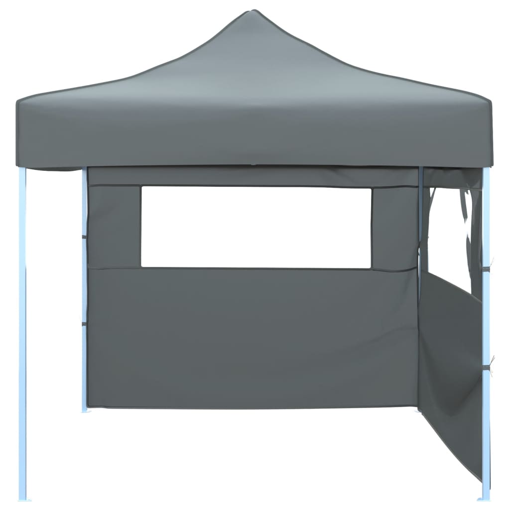 Foldable Party Tent Pop-Up with 2 Sidewalls 3x3 m Anthracite
