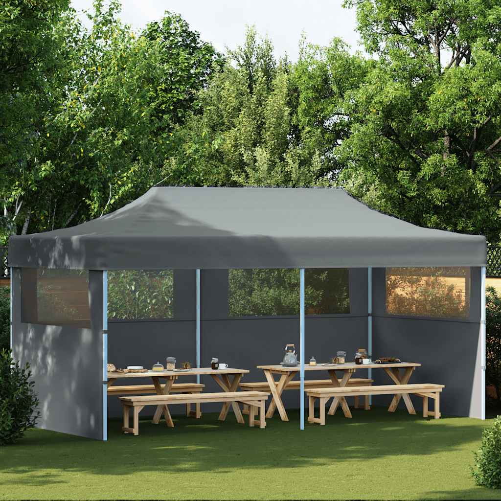 Folding Pop-up Partytent with Sidewalls 3x6 m Anthracite