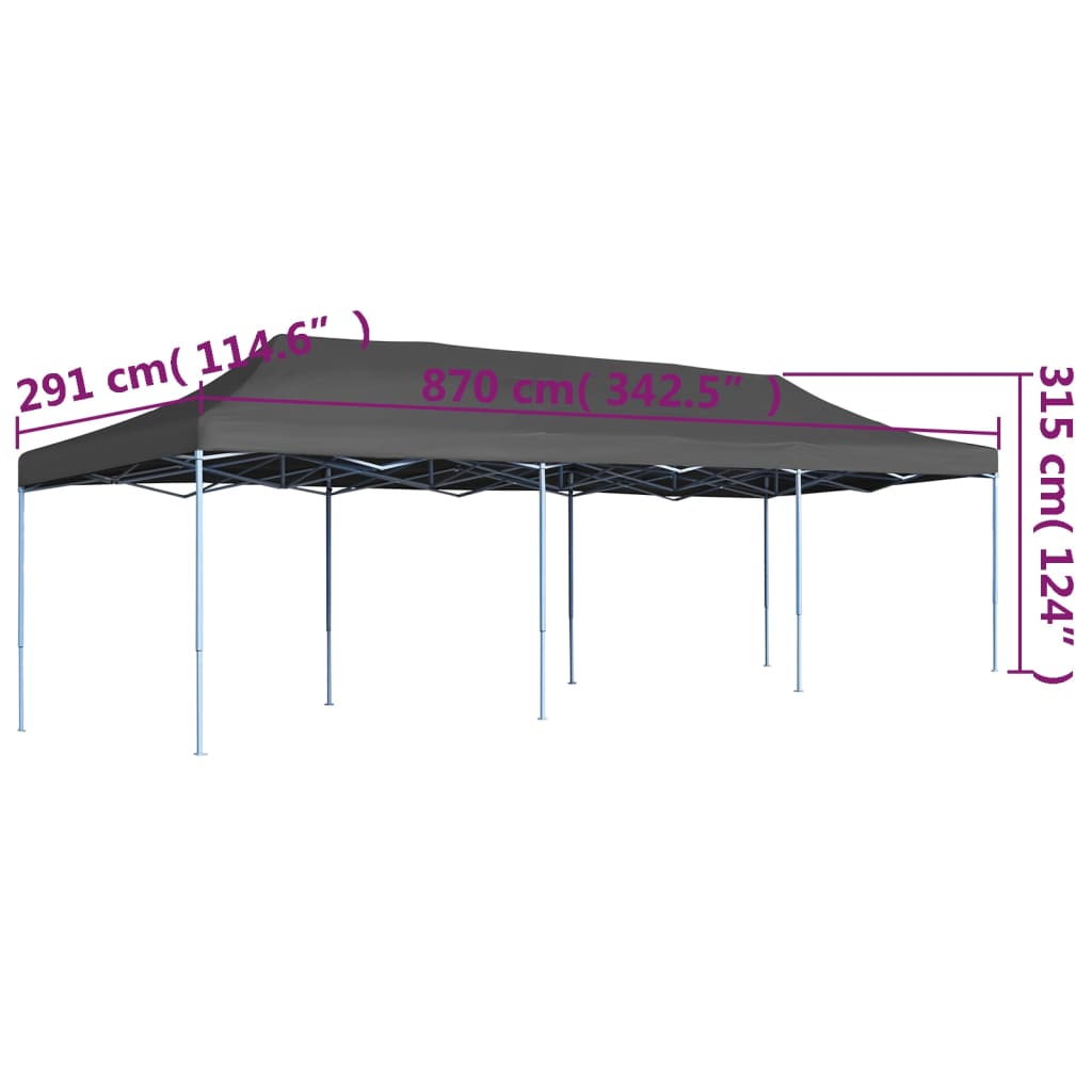 Folding Pop-up Party Tent 3x9 m Anthracite