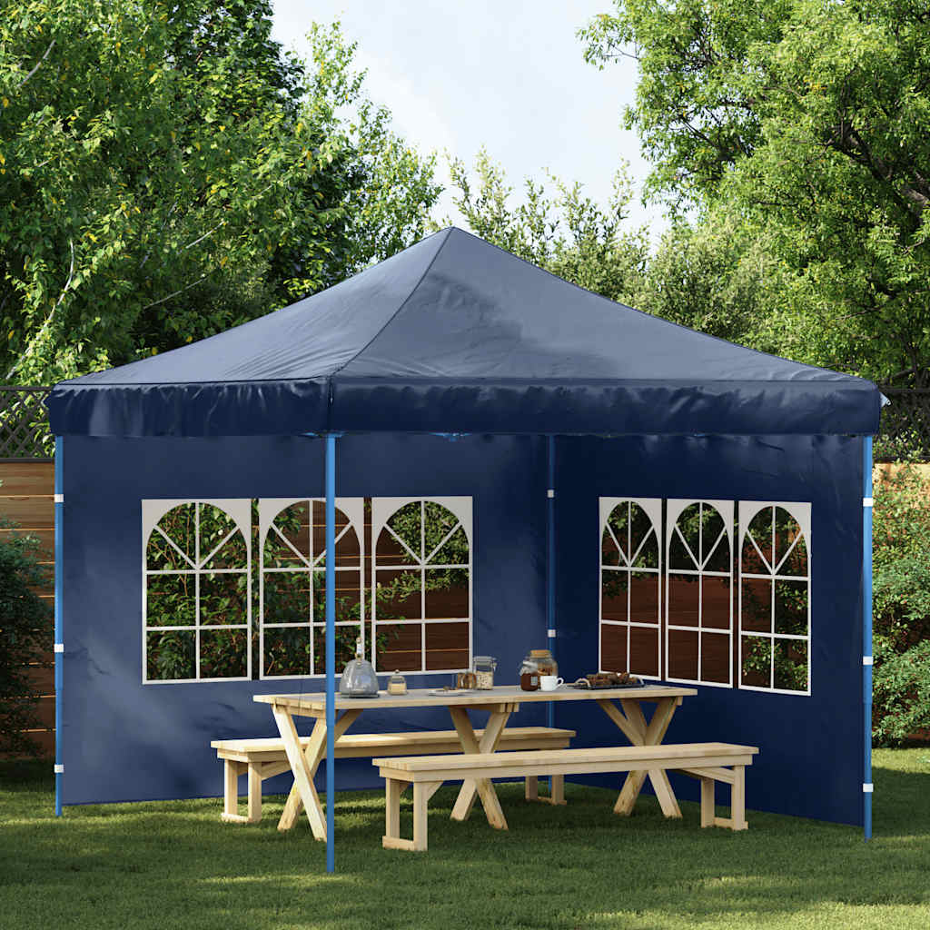 Partytent Sidewall 2 pcs with Window PE Blue