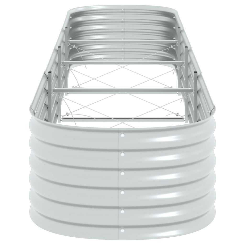 Garden Raised Bed 400x80x44 cm Galvanised Steel Silver